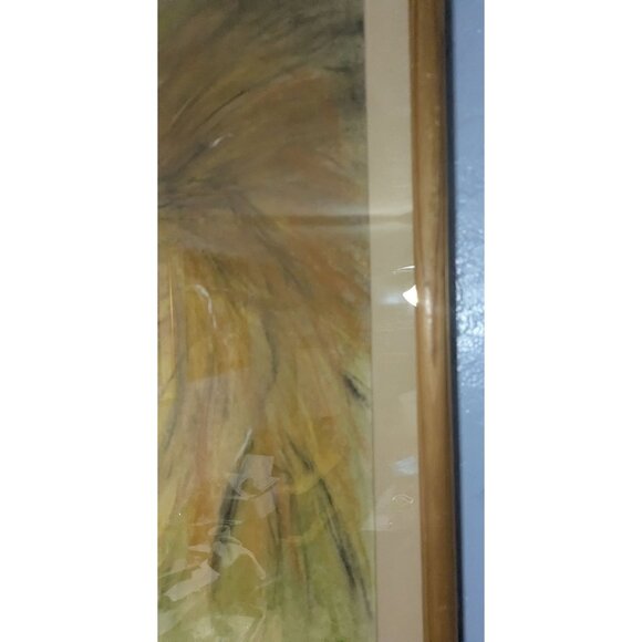 Lion Pastel Drawing by Priscilla P. Forster 5-14-02 Framed Wood Frame Glass - Picture 6 of 15